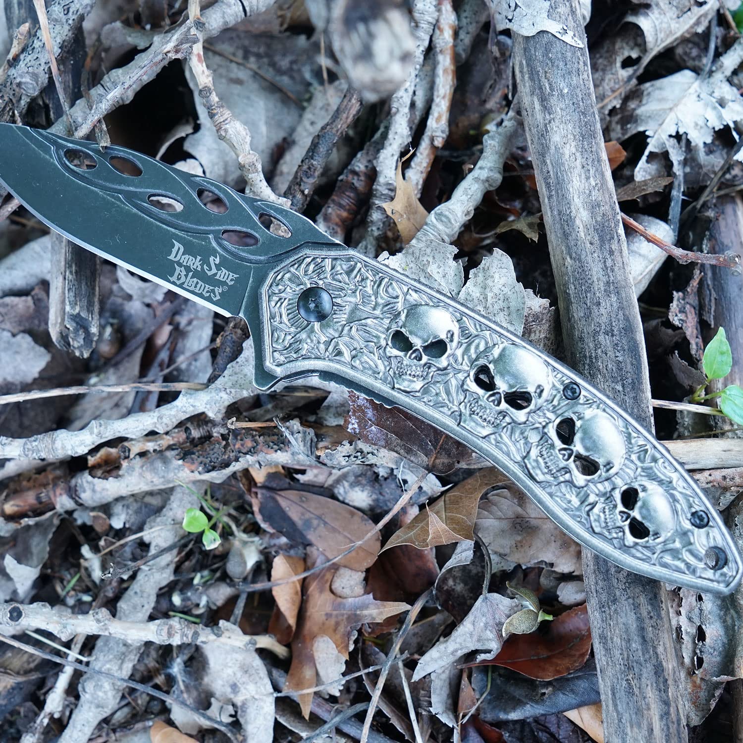 Amazon.com : Dark Side Ballistics DSA055SW-BRK Skull Linerlock